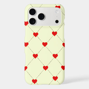 Aesthetic Red Hearts Grid Phone Case