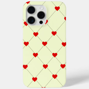 Aesthetic Red Hearts Grid Phone Case