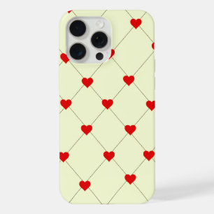 Aesthetic Red Hearts Grid Phone Case
