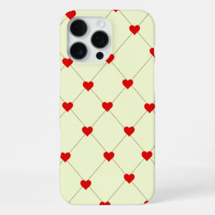 Aesthetic Red Hearts Grid Phone Case