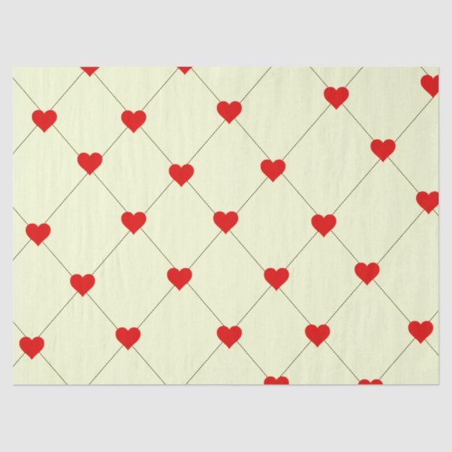 Aesthetic Red Hearts Pattern Tissue paper  (Front)