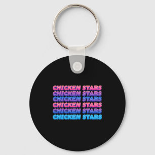 Aesthetic Repeating Chicken Stars Viral Meme Sloga Key Ring