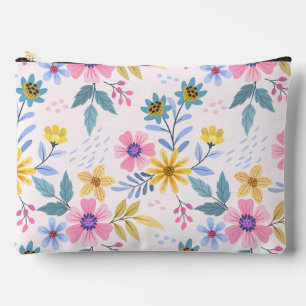 Aesthetic Retro Floral Wildflowers Pencil Accessory Pouch