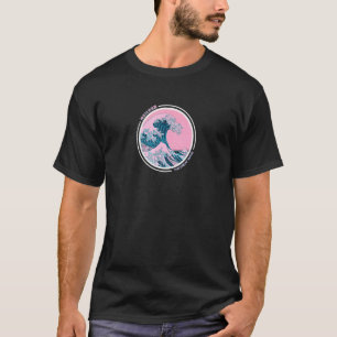Aesthetic Retro Vaporwave Great Wave Off Kanagawa  T-Shirt