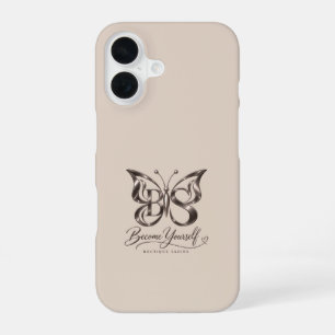 Aesthetic Rose Gold Butterfly Cashmere Beige iPhon iPhone 16 Case