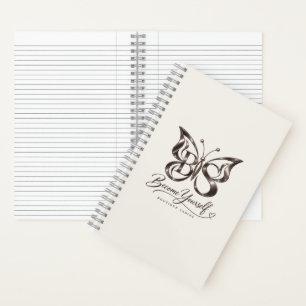 Aesthetic Rose Gold Butterfly Spiral Notebook Be