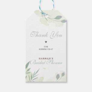 Aesthetic Rustic Watercolor Floral Minty Thank You Gift Tags