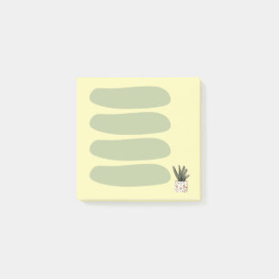 Aesthetic Sage Green and Yellow Potted Plant To-Do Post-it Notes