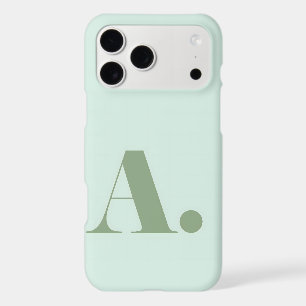 Aesthetic Sage Green Minimalist Initial Letter A