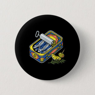 Aesthetic Sardine Tin Euro Summer Tapas Foodie 6 Cm Round Badge