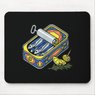 Aesthetic Sardine Tin Euro Summer Tapas Foodie Mouse Pad