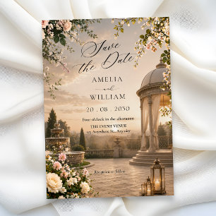 Aesthetic scenic wedding invitation