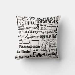 Aesthetic Script Motivational Words Throw Pillow, Cushion