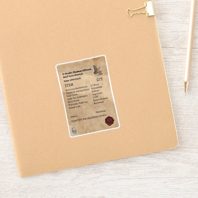 Aesthetic Self-Love Receipt Manifestation Journal (Notebook)
