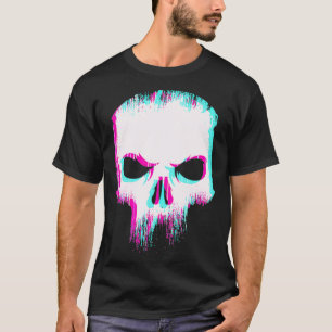 Aesthetic Skull Glitch  Minimal Pastel Goth Soft G T-Shirt