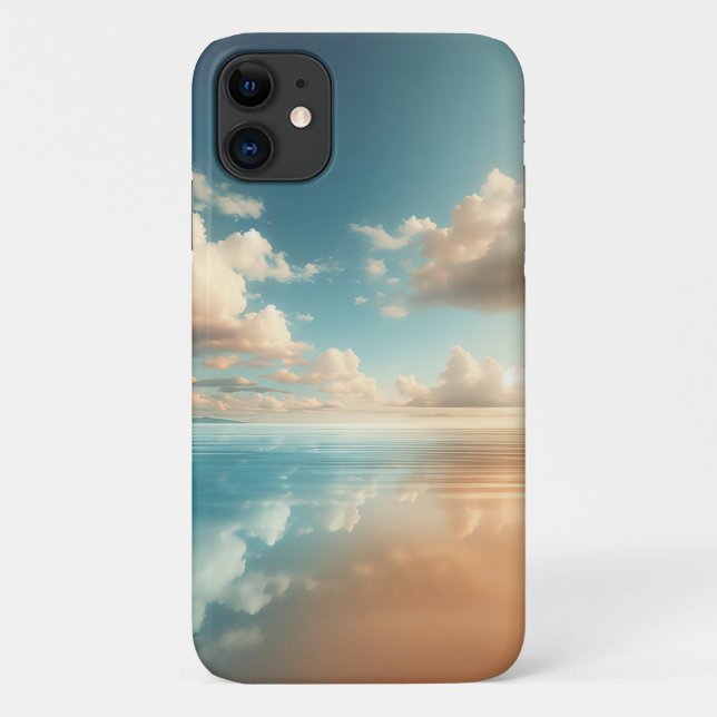 Aesthetic Sky Reflection on Calm Water - Dreamy Bl Case-Mate iPhone Case (Back)
