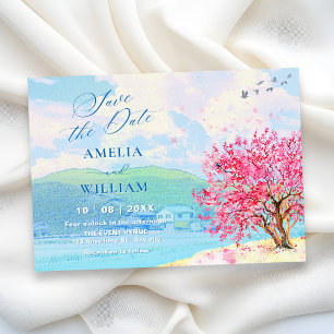 Aesthetic Spring watercolor wedding Save The Date