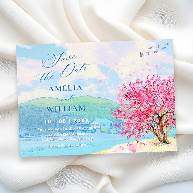 Aesthetic Spring watercolor wedding Save The Date (Creator Uploaded)