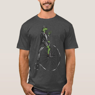Aesthetic Steampunk Frog High Wheel Bike T-Shirt