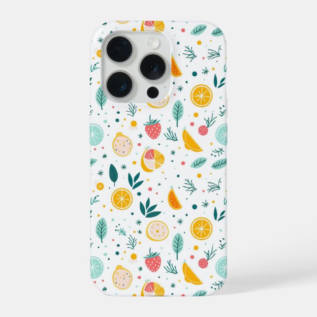 Aesthetic Summer Lemon Pattern iPhone Case (Back)