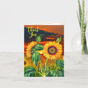 Aesthetic Sunflower (Pro Thanks Messages) Unique Thank You Card
