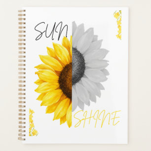 Aesthetic Sunshine Sunflower Spiral Notebook Planner
