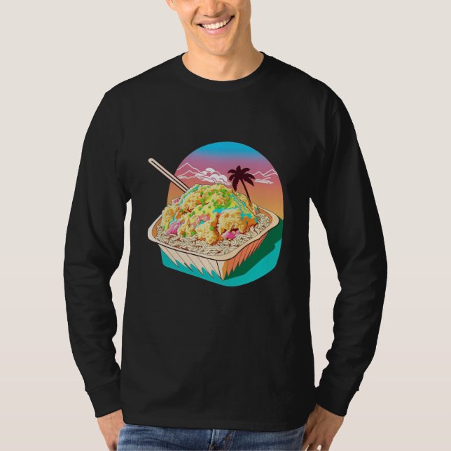 Aesthetic Synthwave Fried Rice with 80s Aesthetic T-Shirt (Front)