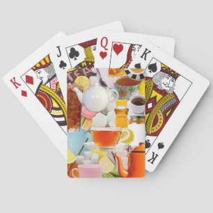 Aesthetic Tea Collage  Playing Cards