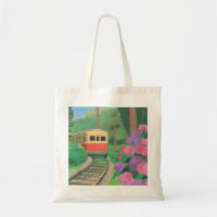 Aesthetic Train & Flowers Wall Art | Vintage Natur