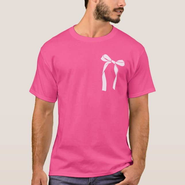 Aesthetic Trendy Pink Coquette Bow T-Shirt (Front)
