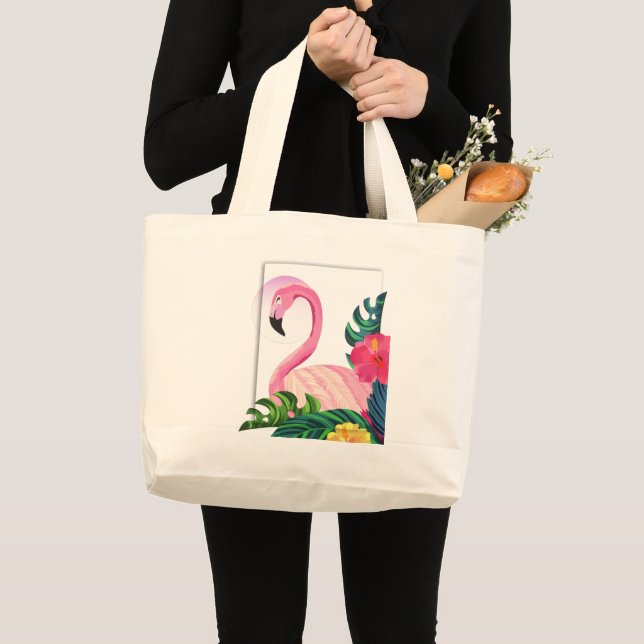 Aesthetic Tropical Flamingo Tote Bag (Front (Product))