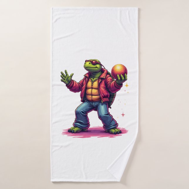 Aesthetic Turtle Disco T-Shirt Bath Towel (Bath Towel)