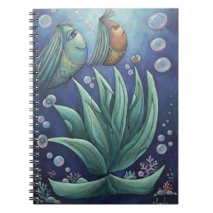 Aesthetic Underwater Fantasy fish Spiral Notebook