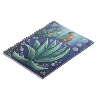 Aesthetic Underwater Fantasy fish Spiral Notebook