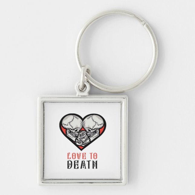 Aesthetic Valentines Till Death Do Us Part Key Ring (Front)