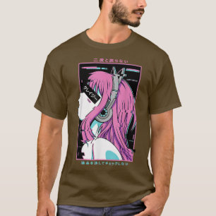 Aesthetic Vaporwave Crazy Waifu Anime  T-Shirt