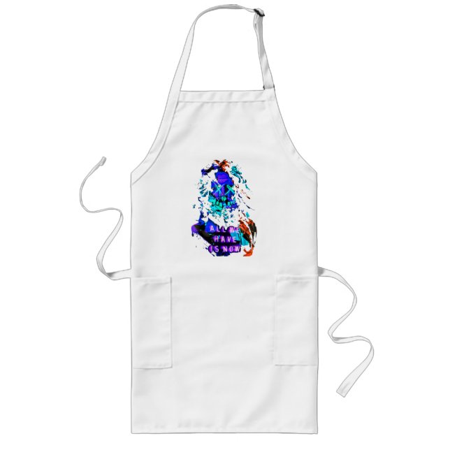 Aesthetic Vaporwave Japanese Futurism Anime Long Apron (Front)