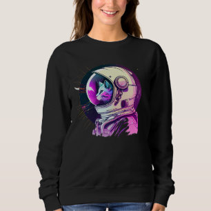 Aesthetic Vaporwave Space Cat 80s 90s Astronaut 1 Sweatshirt