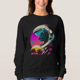 Aesthetic Vaporwave Space Cat 80s 90s Astronaut 1 Sweatshirt