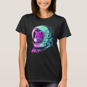 Aesthetic Vaporwave Space Cat 80s 90s Astronaut 2 T-Shirt