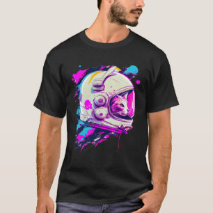 Aesthetic Vaporwave Space Cat 80s 90s Astronaut  3 T-Shirt
