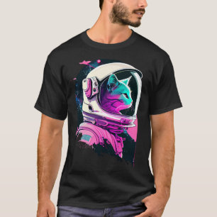 Aesthetic Vaporwave Space Cat 80s 90s Astronaut  9 T-Shirt