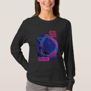 Aesthetic Vaporwave Space Cat Meow 80s 90s Aesth T-Shirt