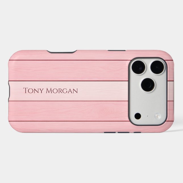 Aesthetic Vertical Wood Pattern Pink Colour custom (Back Horizontal)