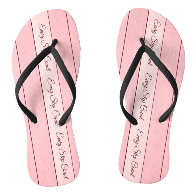 Aesthetic Vertical Wood Pattern Pink Colour  Jandals (Footbed)