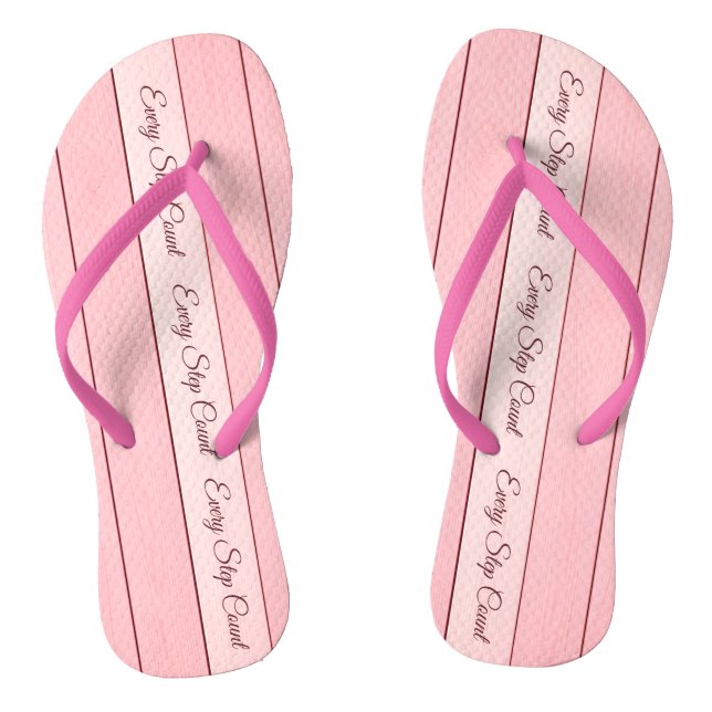 Aesthetic Vertical Wood Pattern Pink Colour  Jandals (Footbed)