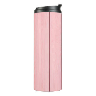 Aesthetic Vertical Wood Pattern Pink Colour Thermal Tumbler