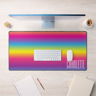 Aesthetic Vibrant Neon Gradient Custom  Desk Mat