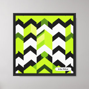 Aesthetic Vibrant Wasabi Chevron Modern Texture Canvas Print