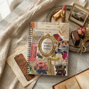 Aesthetic Vintage Retro Custom Name  Notebook